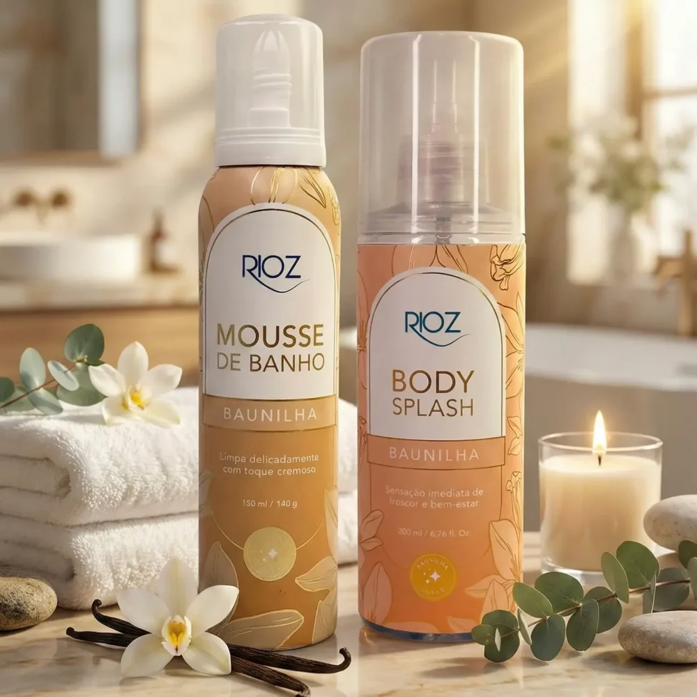 KIT RITUAL COMPLETO RIOZ Mousse de Banho + Body Splash Baunilha